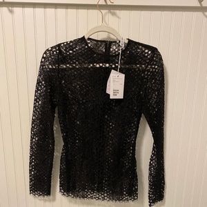 NWT & Other Stories Mesh Lace Fitted Top